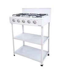 Nasco 5 Burner Gas Stove with Shelves & Stand