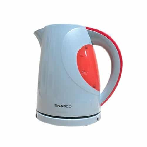 Nasco 1.7 Ltr Cordless Kettle Silver & Red