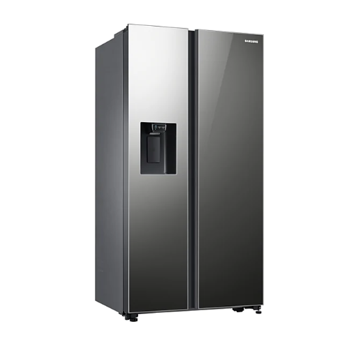 Samsung 617 Ltr Black Mirror Side by Side Fridge with Water+Ice Dispenser