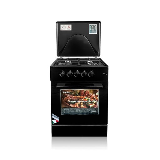[HCR1040EGB] Haier 50x50cm Black Gas Cooker with Oven & Grill