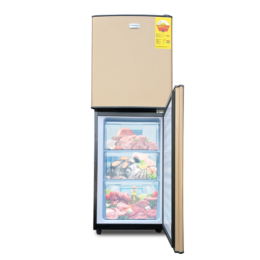 [NASD2-18FL-G] Nasco 180 Ltr Bottom Freezer Fridge GOLD