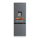 Hilbery 227 Ltr Double Door Bottom Freezer Fridge with Dispenser GREY & BLACK