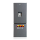 Hilbery 262 Ltr Double Door Bottom Freezer Fridge with Dispenser GREY & BLACK
